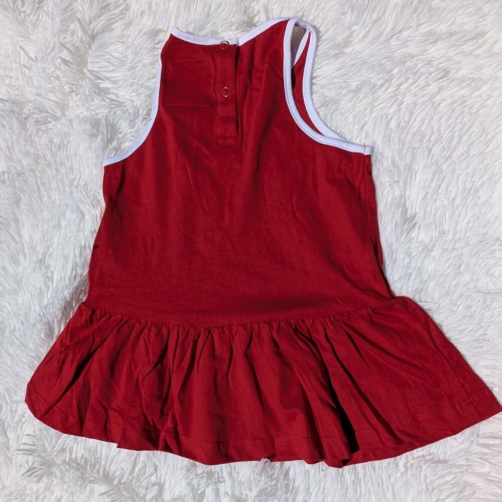 Red & White Girls’ Sleeveless Sports Dress – “Born to Be Rouche” 2T, 3T - Picture 4 of 4